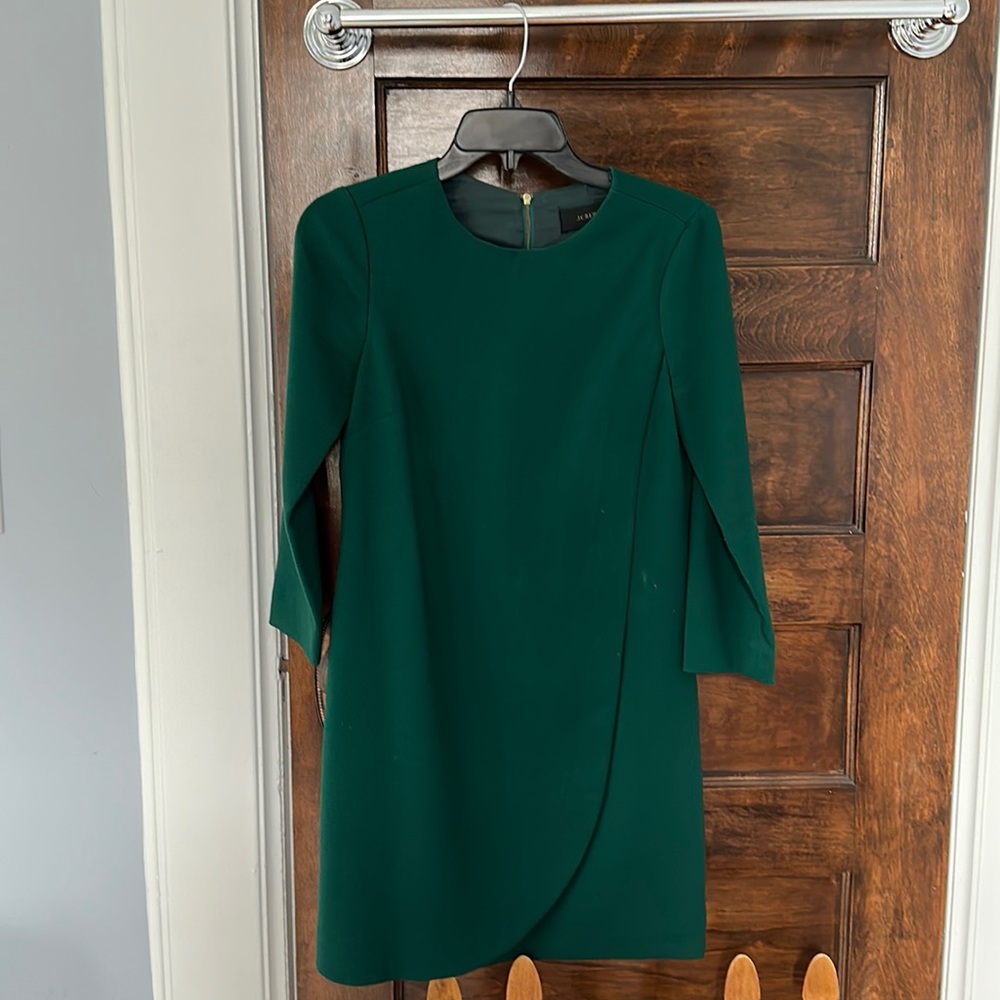 J. Crew - Deep Green long sleeve dress- size 00